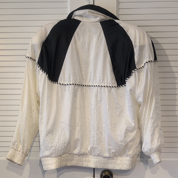 Vintage White & Black Colorblock Track Joggers - Casual Athletic Set - Picture 10 of 11